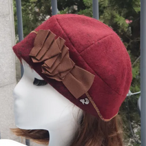 루이엘 -아르데코- 클로슈 소챙 숏챙 미니챙 울클로슈 모직 겨울외출모