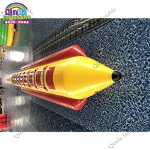 바나나보트바나나보트물놀이보트바나나고무보트고무보트 0.9mm pvc 공기주입식 플라이 피쉬 towable 6.4x1.2m 공기주입 플라잉 바나나 보트 바다 낚시