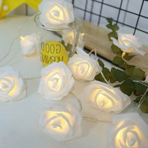 LED 로맨틱 장미 가랜드 전구 10구 1.5M 화이트 줄조명 장미조명