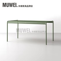 북유럽 모던그린 야외 철제 테이블 캠핑 레스토랑 정원용, 긴 테이블 : 160X80X75