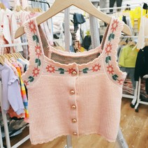 유니콘키즈복 여아 니트 조끼 패션 조끼 데일리룩 조끼 진주 단추 포인트 조끼
