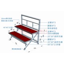 튼튼한 합창 계단 접이식 2단 3단 안전 난간 무대, 완전히 접힌 2단 합판면 합창대