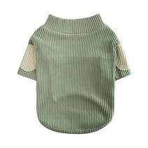 퍼니퍼플 강아지 반려동물 옷 패치 폴라 티셔츠, . 민트 L