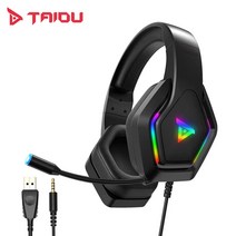 TAIDU 타이두 암야요정 RGB 프로 게이밍 헤드셋, 블랙