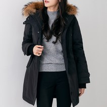 오리털 구스다운 여자 하프패딩 캐쥬얼 데일리룩