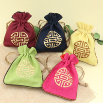 키득키득 린넨 삼베 복주머니 [5색 택1], HB1509／ RB1567 연두 - 1개