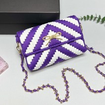 도두리 DIY 손뜨개 코바늘 뜨개질 망뜨개 망스티치 가방 만들기 키트 패키지 뜨기-캐럿, 캐럿 새콤달콤보라, 1개