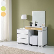 나리야 서랍 슬라이드 화장대세트 YY994-1, 화이트