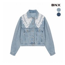 비엔엑스 BNX 여성 레이스 디테일 데님 자켓