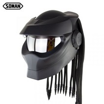 오토바이 헬멧 배달 레트로 어반 멜론 루비 경량 오픈 프레데터 할리 레트로 SM958, XL, 블랙색과옐로우불꽃광기