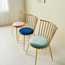 포네라 랑데뷰 골드 체어 카페 벨벳 디자인 인테리어 식탁의자, 핑크, 1개