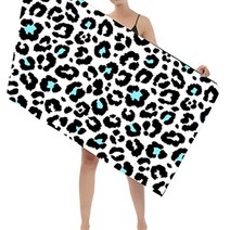 극세사 워터파크 해변 수영 스포츠 타월 비치 타월 80x160, 레오파드, 1개