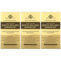 SOLGAR 솔가 Advanced 멀티 빌리언 도필러스 유산균 50억 CFU 60정 베지캡슐 Dophilus X 3개 묶음