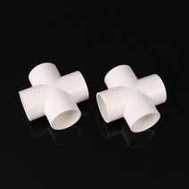 DIY 파이프 커넥터_십자 파이프고정 흰색 연결커넥터, 상세 참조