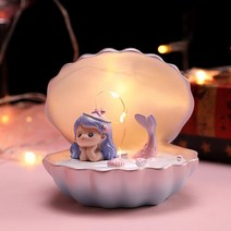 라이트테라피 취침등LED 야간 조명 쉘 인어 램프 요정 침대 옆 장식 탁상 수면 거실, [02] B, 02 B