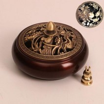 연꽃 불교초 향 촛대 캔들 절 골동품 플랫 하단 보라색 구리 가정 실내 장식 고전 선 샌들 우드 순수 조각 버너, G2