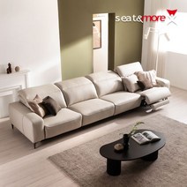 [시트앤모어]피렌체 전동 6인 내추럴 세미아닐린 가죽 리클라이너 소파, 클라우드화이트