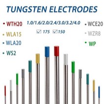 TIG 용접봉 텅스텐 전극 솔다 무라 일렉트로도스 아크 아르곤 용접 소모품 WT20 WC2, 3.2mm+WLa20-Blue