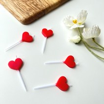[당일배송] 하피블리 생일초 케이크초, 하트초 레드, 단품