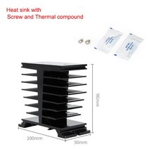 단상 릴레이 용 CG 블랙 라디에이터 25A 40A 60A 80A 100A 알루미늄 방열판 SSR-10DA, 03 For 10-400A  black