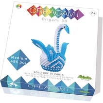 CreativaMente 733 Creagami Gatto 크리에이티브 종이접기 모듈식 게임 멀티 컬러, 08 Creagami 백조
