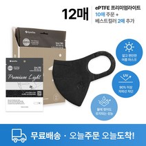시노텍스 프리미엄라이트 마스크 가벼운 미세먼지 황사차단 12매, light블랙, 소형(S) 10매