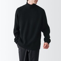 무인양품 남성용 MUJI 목이 편한 고무뜨기 터틀넥 스웨터 AAC05ZZZ