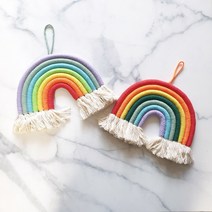 무지개 마크라메 벽장식 드림캐쳐, B-3 구름5색 마크라메(하늘-민트)