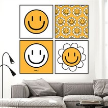 셀러허브 스마일 인테리어 캔버스 액자 14종 30호 72x72cm, 4번／캔버스액자(옆면흰색)