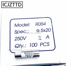 RO54 퓨즈 5x20mm 250V 0.5A 1A 2A 3A 4A 5A 6A 8A 세라믹 보험 튜브 개, 01 5x20mm_06 5A 10pcs