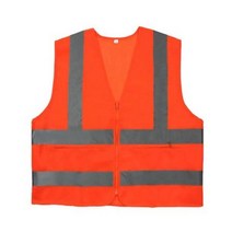 오렌지색 반사띠 야간작업 도로 천조끼 형광조끼 경찰, 사이즈_XL, 상세페이지 참조