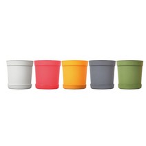 가정용 소형 컬러풀 분갈이화분 아파트정원 매장 텃밧가꾸기 베란다꾸미기 주택 카페, 1개, DAMDDA베이직3호 그레이