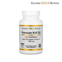 캘리포니아골드뉴트리션 오메가3 아스타잔틴 함유 프리미엄 슈퍼바2 크릴오일 1000mg 60소프트젤, 1병(60소프트젤)