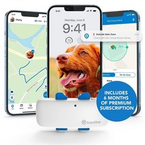 Tractive 반려견 방수 GPS 추적기 커피 컬러 위치 활동 무제한 범위 목 칼라 부착, Gift Bundle