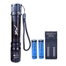 [LEDLAB] 세트 D70-L 방수 랜턴 줌 수중 랜턴 18650 충전지 AAA건전지 겸용 해루질 손전등 라이트 후레쉬, 세트 D70-L방수랜턴(충전세트 포함)
