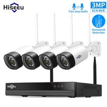 문앞cctv 실내외 스마트 H.265 3MP 8CH 무선 오디오 CCTV 보안 야외 IP 카메라 시스템 NVR 키트 2MP 1080P 1T 3T HDD 앱 보기 홈cctv, 협동사, 없음, 4개의 캠이 있는 8CH