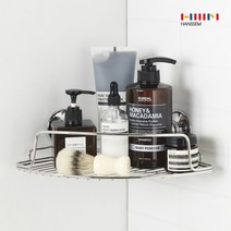 [한샘몰X파워락] 1단 코너 선반 욕실 흡착 선반 정리대, 01.파워락_1단 코너 선반