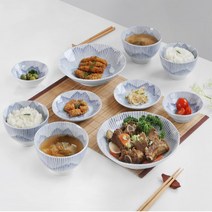 일본 도자기 블루네이처 2인 10P 식기세트 신혼부부식기세트 일식기 한식기, 옵션선택