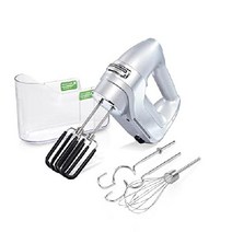 해밀턴 비치 프로페셔널 7단 디지털 전기 핸드 믹서 슬로우 스타트 스냅온 (62655), 실버 및 크롬