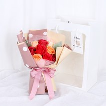 땡땡이비누장미꽃다발(+쇼핑백 증정) 어버이날 스승의날 성년의날 장미 비누꽃 선물, 퍼플