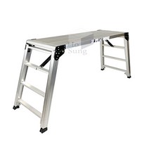알루랙 알루랙제품 401212 상판폭400 상판길이1200 높이970~1210mm 신형우마 사다리 말비계 알루미늄