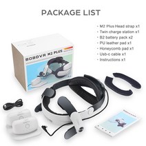 실내 VR고글 M2 Pro 배터리 팩 스트랩 보조베터리 Oculus Quest 2 용 벌집 헤드 쿠션 C2 운반 케이스 액세서리, 5.M2 PLUS 2battery, M2 PLUS 2battery