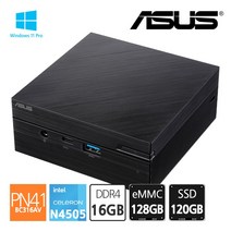 에이수스 ASUS 미니PC PN41-BC316AV N4505 Win11 RAM 16G eMMC 128GB SSD 120GB 완제품, 단품