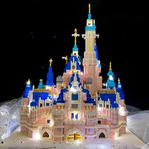 레고 빌딩 블록 디즈니 캐슬 걸스 시리즈 빌딩 블록 성인 어려운 퍼즐 조립 장난감 소녀 선물, 중형 디즈니 조명