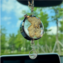 프리미엄 곰돌이 퍼퓸 방향제 차량디퓨저, 송풍구형아이보리, 블랙체리