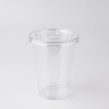 PET 78파이 8/10온스 아이스컵 평뚜껑 100개 타공 투명컵 뚜껑 테이크아웃