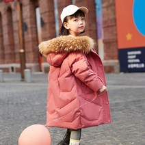 롱패딩 루즈핏 점퍼 자켓 오리털 후드 폭스 다운 집업 주니어 키즈 아동