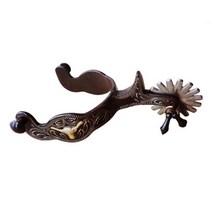 승마용품 승마 바지 장갑 양말 헬멧 조끼 운동기구 박차 가방 2pcs 청동 웨스턴 가죽, 1 쌍의 박차 스타일1