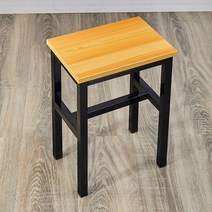 원목 철제 사각 스툴 튼튼한 화장대의자 보조의자 빈티지 철제간이스툴, C 옐로우+블랙 3