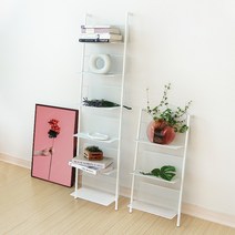 머츠샵 철제 인테리어 사다리 수납 선반 북타워 3단 6단 화이트 실버, 화이트 6단